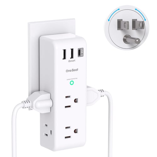 NUOZHI surge protector outlet extender in use