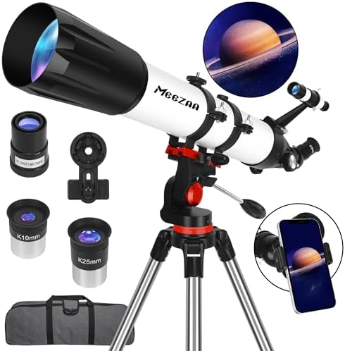 HUGERSTAR Telescope for Adults High Powered, 90mm Aperture 550mm Portable Refractor Telescope for Kids & Astronomy Beginners, Professional Telescopes with Tripod, Phone Adapter, Moon Filter, Carry Bag - product photo 5 of 5