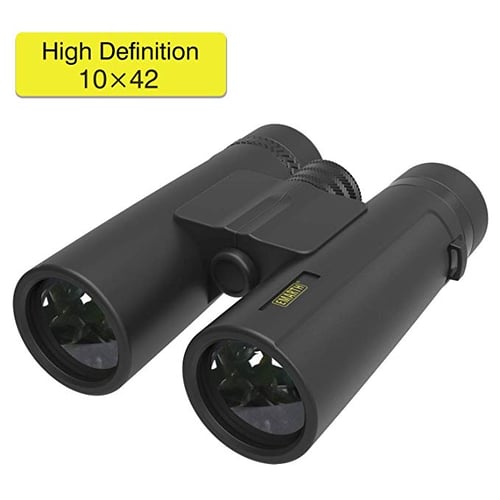 Compact binoculars side profile showing folding design