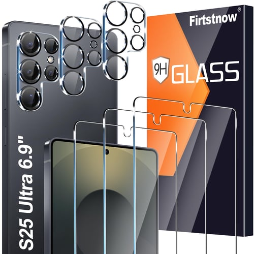 firtstnow 3 Pack Glass Screen Protector for Samsung Galaxy S25 FE bundle