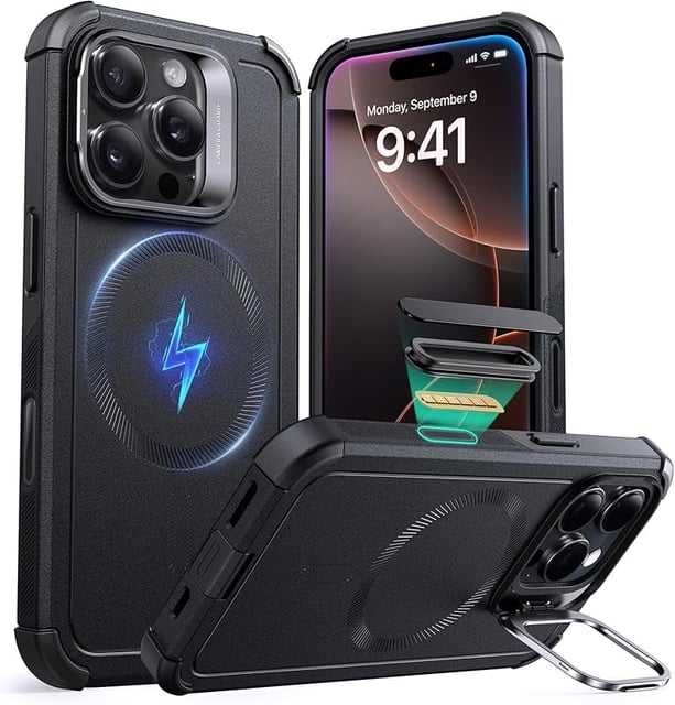 ESR for iPhone 13 Pro Case, Compatible with MagSafe, Shockproof Military-Grade Protection, Built-in Camera Ring Stand, Magnetic Phone Case for iPhone 13 Pro, Classic Series (HaloLock), Clear - product photo 5 of 5