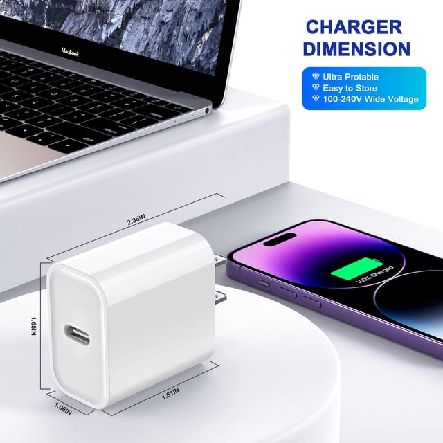 Fast Charger for iPhone 17/16/15 Charger,10FT Extra Long Fast Charging 3Pack Block USB-C to USB C Fast Charging Cable Cord for iPhone Air/17 Pro Max/iPhone 16 Pro/16 Plus/15 Pro Max,iPad Pro/Air/Mini - product photo 5 of 5