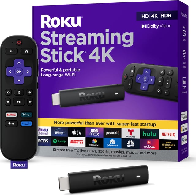 Roku Voice Remote | Replacement TV Remote Control with Voice Control, Simple Setup, & Pre-Set App Shortcuts - Compatible with Roku TV, Players, & Audio Devices - product photo 2 of 5