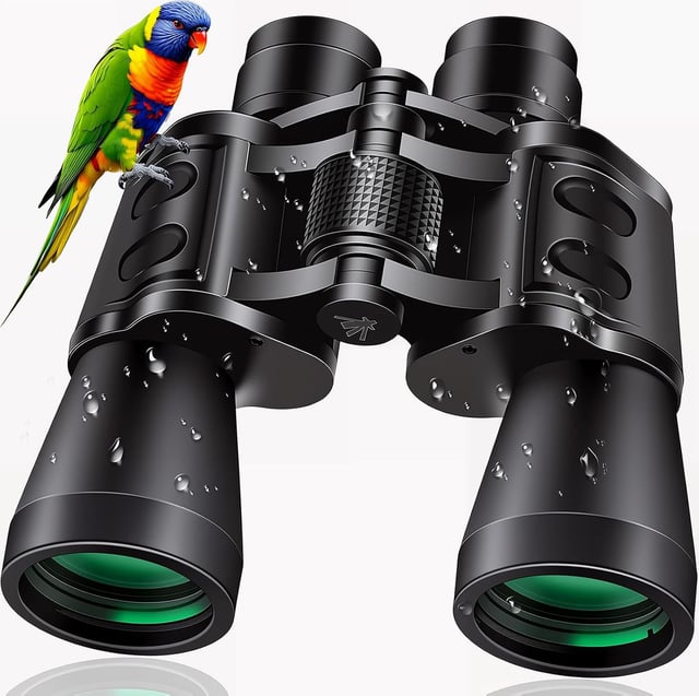 Sfeoot 20x50 High Powered Binoculars for Adults, Clear Durable Binoculars for Bird Watching Sightseeing Wildlife Watching Travel Hunting Football Games Stargazing with Carrying Case & Strap