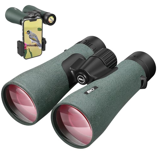 12x42 binoculars showing included accessories and carry case