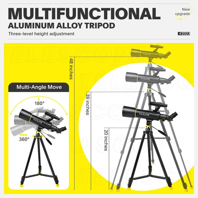 Amazon Basics Telescope, 70mm Aperture 400mm AZ Mount, Portable w/Lightweight Tripod, Phone Holder, Carry Bag, Black - product photo 5 of 5
