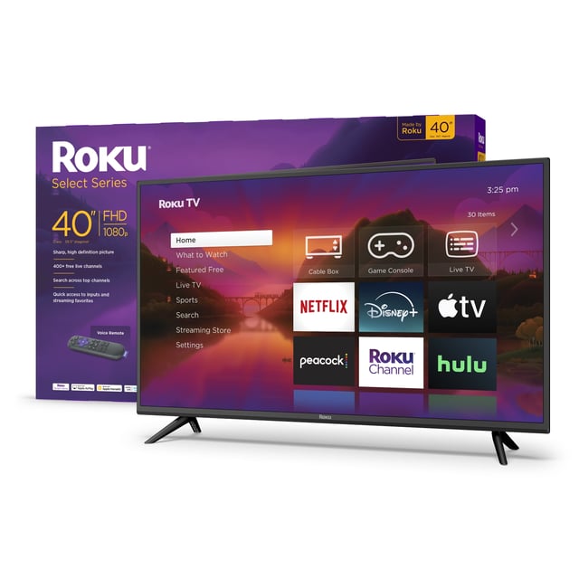 Roku Smart TV – 32-Inch Select Series, 1080p Full HD TV – Roku TV with Voice Remote – Flat Screen LED Television with Wi-Fi for Streaming Live Local News, Sports, Family Entertainment - product photo 4 of 5