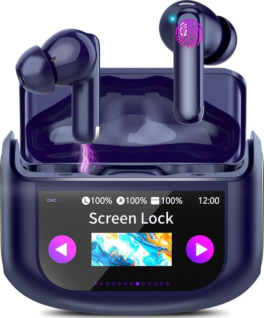 jaddsa Wireless Earbuds, Bluetooth 5.4 Sport Headphones with Multifunctional Touch Screen, ENC Noise Cancelling, Ear Buds with IPX7 Waterproof & Bass Stereo Sound for iOS, Android – Onyx - product photo 5 of 5