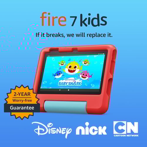 Fire 7 Kids tablet parental controls and content interface