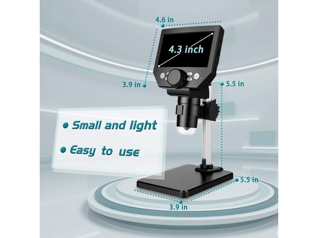 LCD Digital Microscope,4.3 Inch 1080P 10 Megapixels,1-1000X Magnification Zoom Wireless USB Stereo Microscope Camera,10MP Camera Video Recorder with HD Screen - product photo 5 of 5