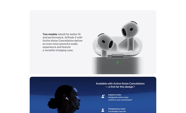 Apple AirPods 4 Wireless Earbuds, Bluetooth Headphones, Personalized Spatial Audio, Sweat and Water Resistant, USB-C Charging Case, H2 Chip, Up to 30 Hours of Battery Life, Effortless Setup for iPhone - product photo 3 of 5