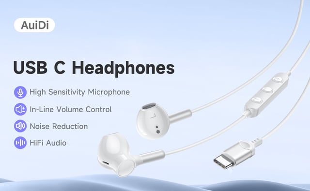 USB C Headphones for iPhone 17/16/15 Pro Max Plus Type C Earphones with Microphone & Remote Noise Cancelling Earbuds for iPhone 17/16/15 Pro, iPad, Galaxy S23/S22/S21/S20/Ultra Note 10/20 - product photo 2 of 5
