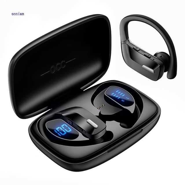HAOYUYAN Wireless Earbuds, Sports Bluetooth Headphones, 80Hrs Playtime Ear Buds with LED Power Display, Noise Canceling Headset, IPX7 Waterproof Earphones for Workout/Running(Black) - product photo 2 of 5