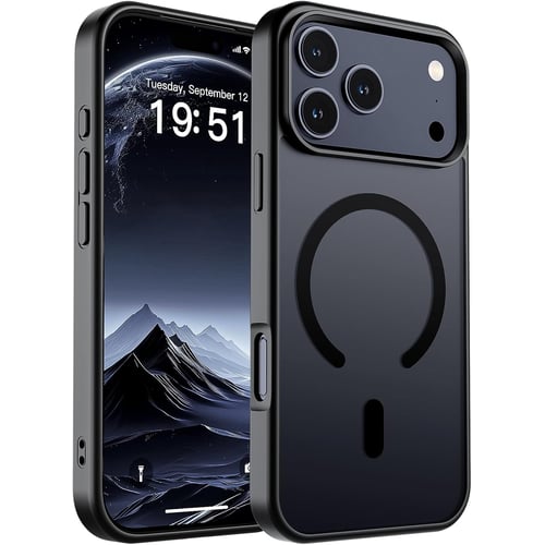 SUPFINE Magnetic iPhone 17 Pro Max Case in Black - front view