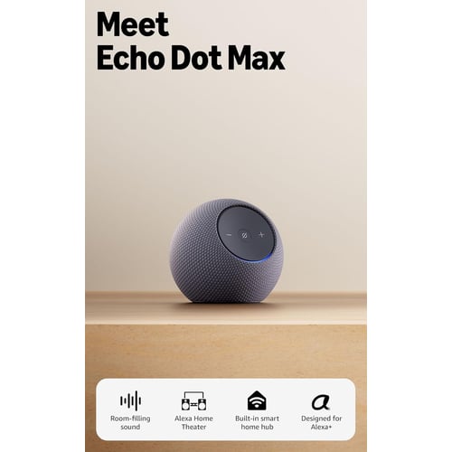 Amazon Echo Dot Max in Graphite on a table