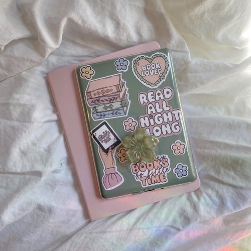 Holographic book stickers close-up showing light effect