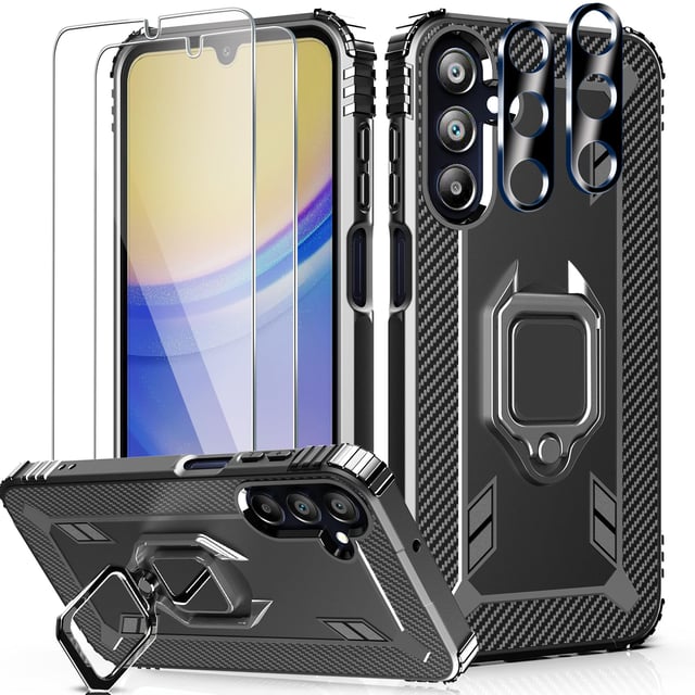 Wiaocit 3 Pack Screen Protector for Samsung Galaxy A15 5G with 3 Pack Tempered Glass Camera Lens Protector, 9H Hardness Military Grade Shatterproof Full Coverage Screen Protector, Easy Installation - product photo 2 of 5