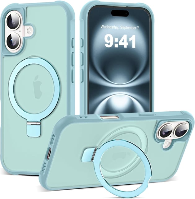 SKYLMW Compatible with iPhone 11 Case with Invisible Magnetic O-Ring Stand Military-Grade Translucent Case for iPhone 11 6.1" [Compatible with Mag-Safe][Great Grip Feeling], Black - product photo 4 of 5