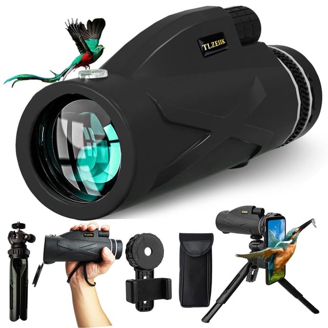 Monocular Telescope 80x100 High Power with Smartphone Adapter Tripod,Larger Vision Monoculars for Adults with BAK4 Prism & FMC Lens, Suitable for Bird Watching Hunting Hiking Camping Wildlife-Green - product photo 3 of 5