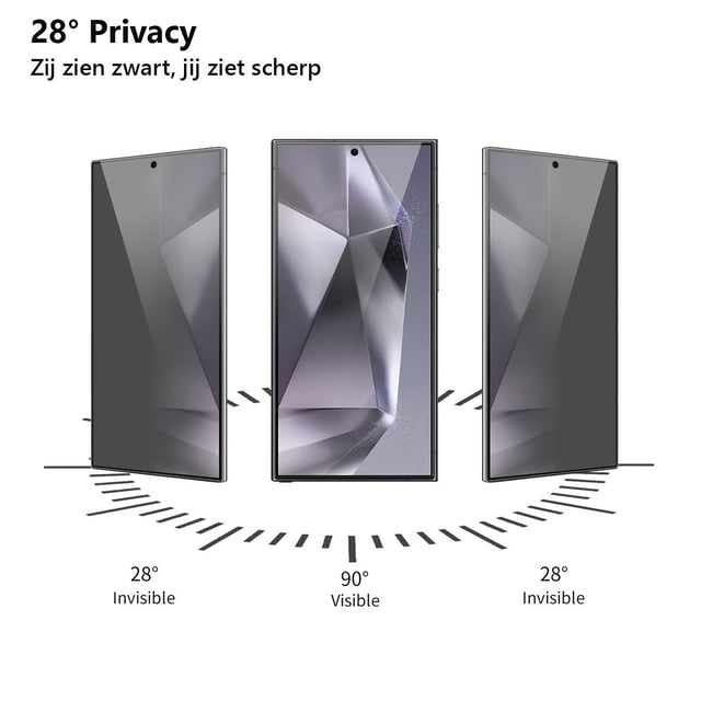 Ferilinso [Auto Dust Install 3 Pack Privacy Screen Protector for Galaxy S26 Ultra, Military Grade Shatterproof, with 3Pack Tempered Glass Camera Lens Protector-Black - product photo 3 of 5