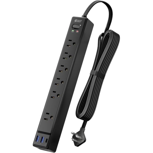 SUPERDANNY Flat Plug Surge Protector full product view