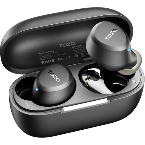 TOZO A1 earbuds in charging case