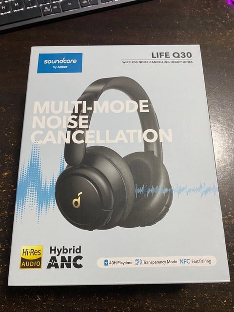 Soundcore Q30 by Anker, Hybrid Active Noise Cancelling Headphones, Multiple Modes, Hi-Res Audio, Custom EQ via App, 50H Playtime, Comfortable Fit, Bluetooth, Multipoint Connection - product photo 3 of 5