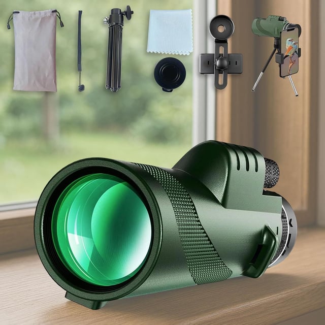 Monocular-Telescope 80x100 High Powered High Definition for Adults with Smartphone Adapter Telescope Hunting Wildlife Bird Watching Travel Camping