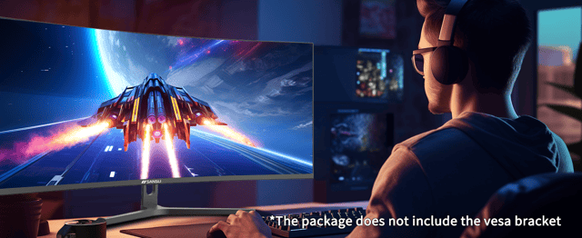 SANSUI 24 Inch Curved 160Hz Gaming Monitor,1500R Curved Gaming Monitor FHD 1080P Computer Monitor,MPRT 1ms Fast VA Display,Freesync,HDR,3000:1, HDMI2.0,DP1.4, VESA Support(ES-G24C1L HDMI Cable Incl.) - product photo 4 of 5