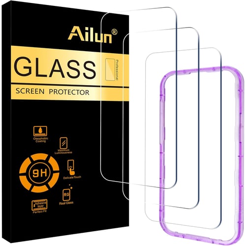 Ailun 3-pack screen protector for iPhone 17 Pro Max with installation frame