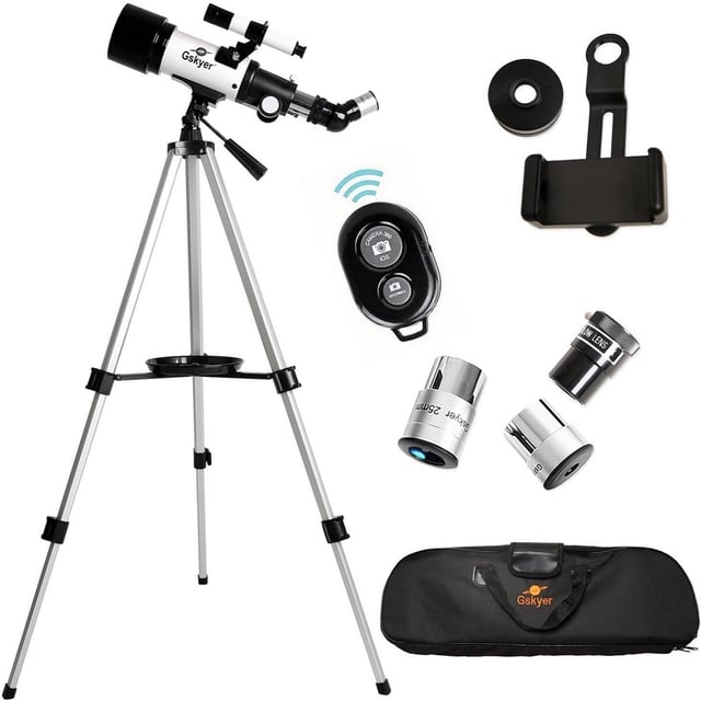 Amazon Basics Telescope, 70mm Aperture 400mm AZ Mount, Portable w/Lightweight Tripod, Phone Holder, Carry Bag, Black - product photo 2 of 5