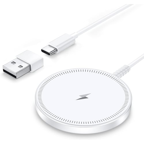 Magnetic MagSafe Wireless Charger for iPhone flat lay view