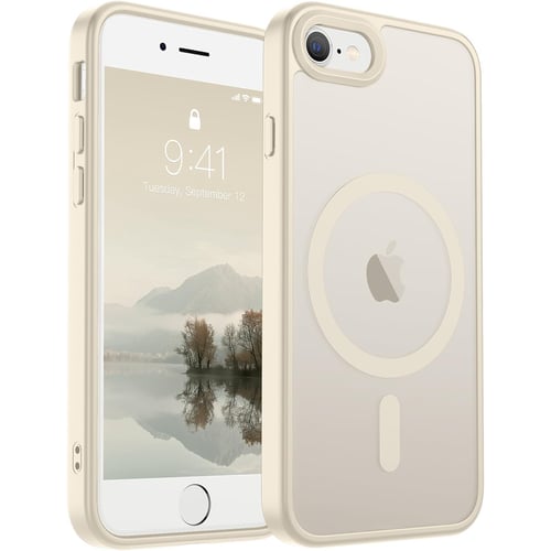 SUPFINE Magnetic iPhone SE Case in Antique White - front view
