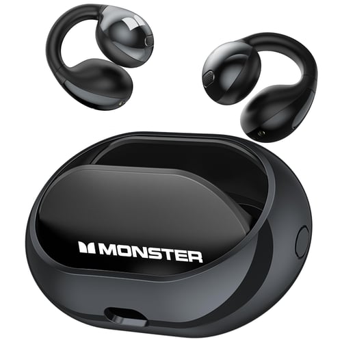 Earbuds shown with charging case and accessories