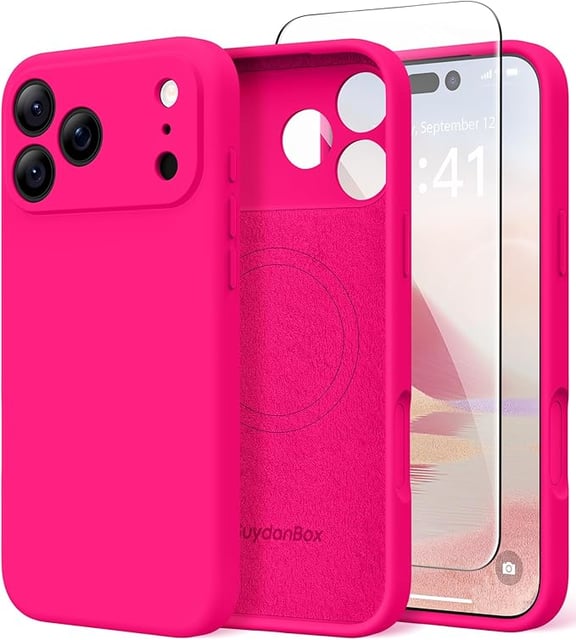 SuydanBox Magnetic for iPhone 17 Pro Case, Compatible with MagSafe, [Full Camera Protection][Screen Protector] Silicone Shockproof Protective Phone Case for iPhone 17 Pro 6.3", Calke Green - product photo 4 of 5