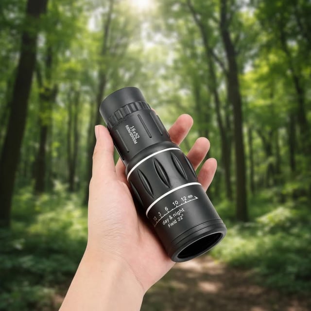 16x52 monocular Telescope, Portable High Magnification Telescope HD Clear View for Outdoor Bird Watching Travel, Black