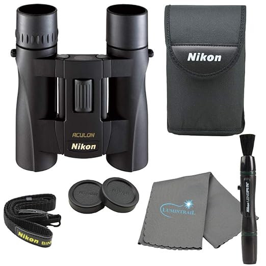 Nikon ACULON A30 10x25 Compact Binoculars - Lightweight Dual-Hinge Design, Multilayer-Coated Lenses, Smooth Central Focus, Ergonomic Grip for Hunting, Hiking, and Outdoor Adventures - product photo 5 of 5
