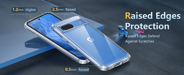 FNTCASE for Google-Pixel 8a Case Clear: Support Wireless Charging Military Grade Drop Protection Anti Yellowing Cell Phone Cover - Rugged Durable Shockproof Protective Bumper(Clear) - product photo 3 of 5