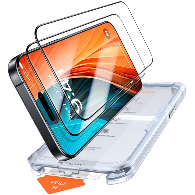 UltraGlass UNBREAK TOP 9H+ Glass for iPhone 12 Pro Max Screen Protector [Military Grade Shatterproof & Longest Durable] Full Screen iPhone 12 Pro Max Glass, 2024 Upgrade, 2 Packs - product photo 2 of 5