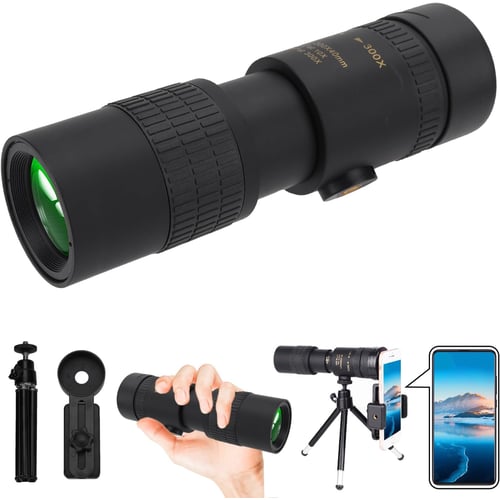 Monocular smartphone adapter in use