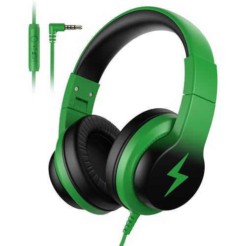 Candy Bila Kids Headphones in black and green colorway