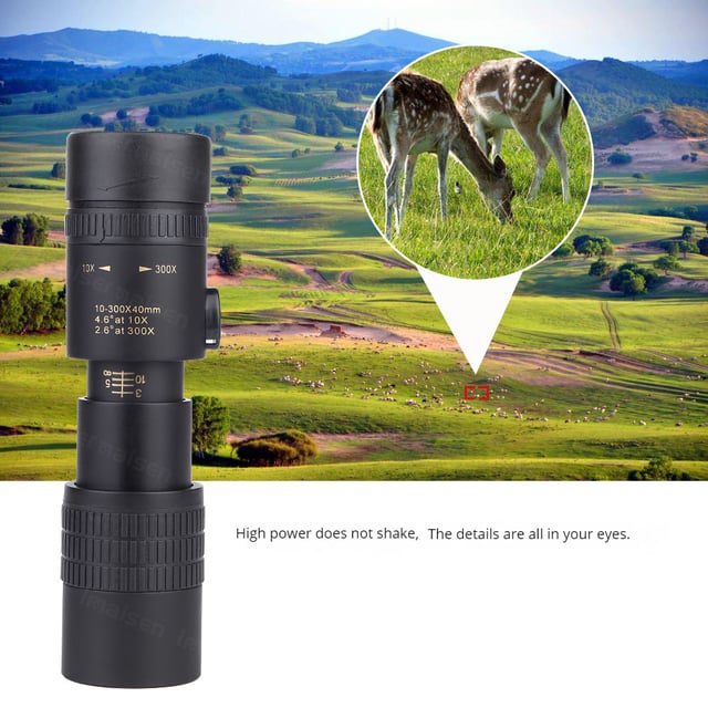 10-300x40 Monoculars for Adults High Powered – Zoom Monocular Telescope with BAK4 & FMC Lens for Concerts, Birdwatching, Stargazing (Smartphone Adapter &Tripod NOT Include) - product photo 4 of 5