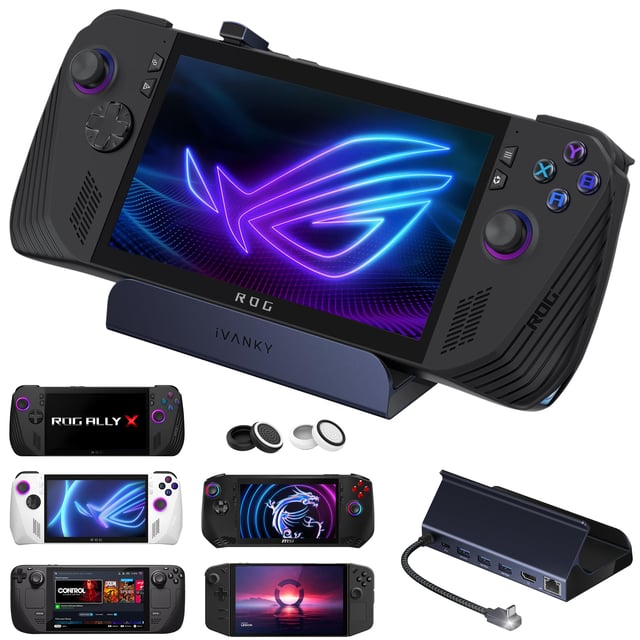 iVANKY 4K@144Hz Steam Deck Dock, 8-in-1 Docking Station for ASUS ROG Ally X/Legion Go/MSI Claw, ROG Alloy/Valve Stream Deck OLED Hub, HDMI 2.1, 1Gbps Ethernet, 3*USB-A 3.0, with 65W Power Adapter - product photo 5 of 5