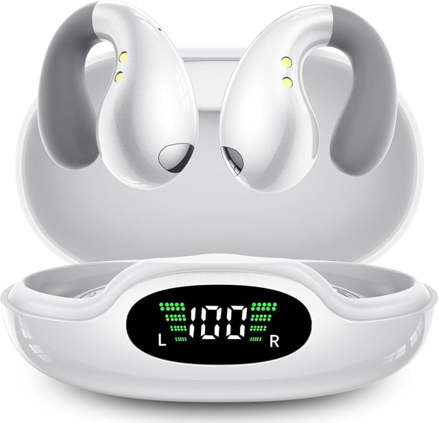 Boytond Ultra Open Ear Earbuds - Ergonomic Clip-On Earbuds, Bone Conduction Over-The-Ear Headphones with Waterproof Design and Secure Fit for Small Ears, Pearl White - product photo 4 of 5