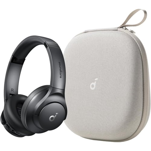 Soundcore Q20i in use showing ear cup detail