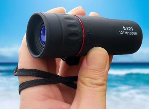 Mini Monocular Telescope, Upgrade 8 x 21 HD Monoculars for Adults High Powered, Be Used for Stargazing, Hunting, Black