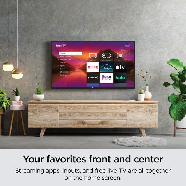 Roku Smart TV – 32-Inch Select Series, 1080p Full HD TV – Roku TV with Voice Remote – Flat Screen LED Television with Wi-Fi for Streaming Live Local News, Sports, Family Entertainment - product photo 5 of 5