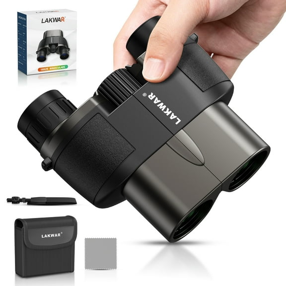20X25 Compact Binoculars for Adults,Large Eyepiece Waterproof Binocular,Easy Focus Small Binoculars for Bird Watching,Hiking and Concert, Black - product photo 2 of 5