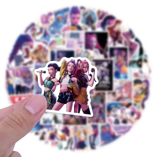 Demon Movie Hunters Stickers,74PCS Korean Idol Anime Style Stickers for Water Bottles,Waterproof Vinyl Decal for Teen Girl Adult Laptop Skateboard Phone Case Guitar Travel Case Bike Notebook - product photo 5 of 5