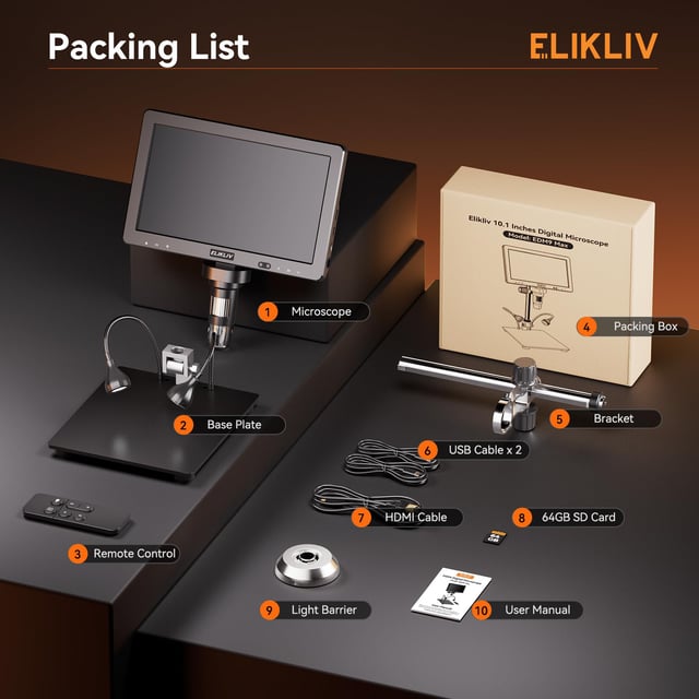 Elikliv Microscope with Weighing Scale, Digital Magnifier for Error Coins, Jewelry Magnifying Glass with Lights, 4.3" LCD Screen 12MP Camera 1080P Video USB PC View for Adults Collectors Supplies - product photo 5 of 5